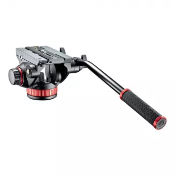 Manfrotto MVH502AH šķidruma video galva ar plakanu pamatni, 4kg kravnesība, 75mm pamatne, melna