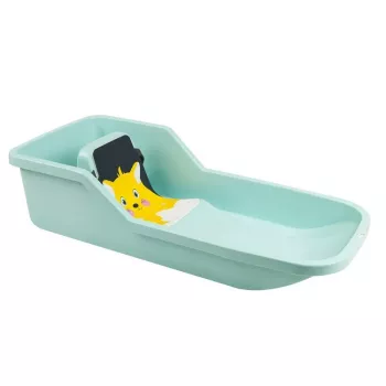 HAMAX Baby Bob Mint Sled 501032 – Aukstumizturīgas HDPE bērnu ragavas ar 3 punktu drošības jostu, vilkšanas virvi, līdz 20 kg
