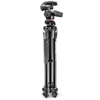 Manfrotto 290 Dual Alumīnija 3 sekciju statīvs ar 3-virzienu panoramēšanas/noliekšanas galvu MK290DUA3-3W