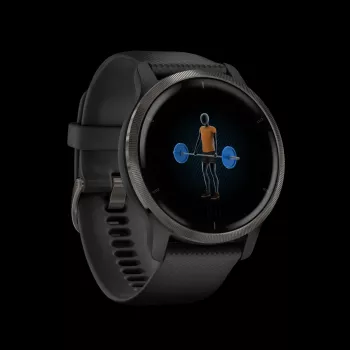 Garmin Venu 2 - 45 mm viedpulkstenis ar silikona siksniņu - melns