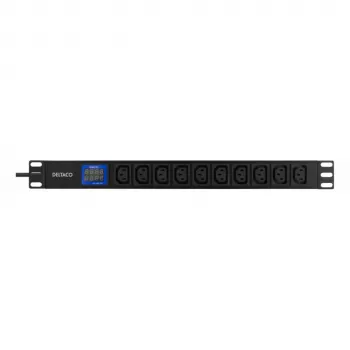 DELTACO Bluewalker PDU Powerwalker LC-16A 10xIEC C13 1U Rackmount pamata PDU, 16A, 2m kabelis