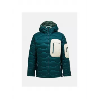 PEAK PERFORMANCE Vīriešu Helium Utility dūnu jakas ar kapuci Forest Night Green M izmērs