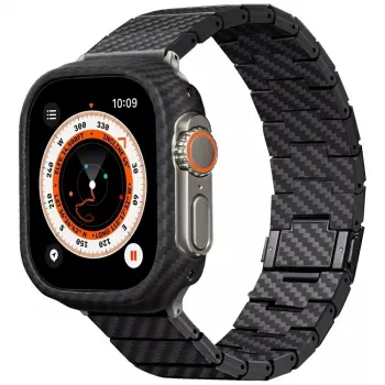 PITAKA Carbon Fiber Modern Watch Band Apple Watch 42/44/45/49mm Black Grey