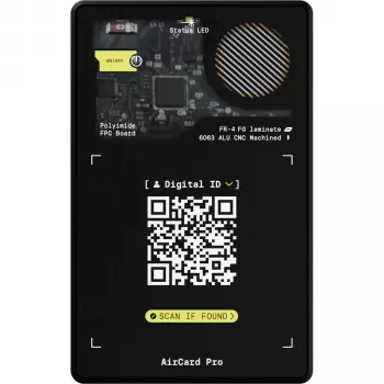 Rolling Square AirCard Pro Bluetooth izsekotājs Apple Find My — melns