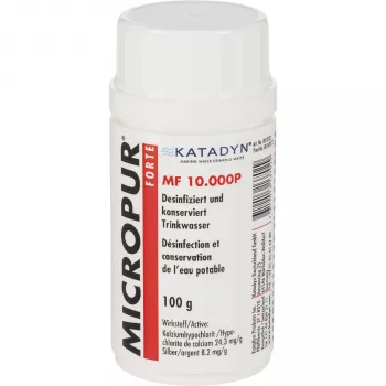 Katadyn Micropur Forte MF 10000P ūdens attīrīšanas pulveris 100 g – attīra 10 000 litru