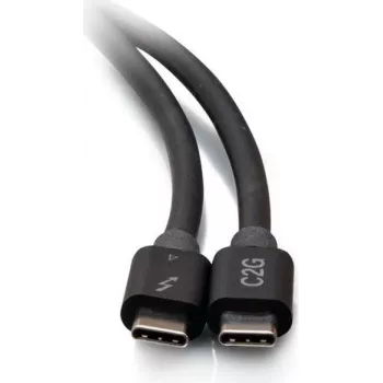 C2G 2,5 pēdu Thunderbolt 4 USB-C kabelis - 40Gbps, 100W PD, 8K, melns