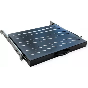 VALUE 19 inch izvelkamais plaukts statīviem līdz 800 mm dziļumam, 1U, 20 kg slodze, melns