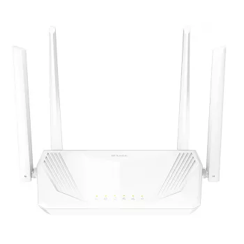 D-Link AX1500 Wi-Fi 6 divjoslu gigabitu maršrutētājs ar OFDMA, MU-MIMO, Beamforming, WPA3, 4 gigabitu LAN portiem, Smart Connect, vecāku kontroli, QoS, viesu tīklu, IPv6, piekļuves punkta režīmu, melns
