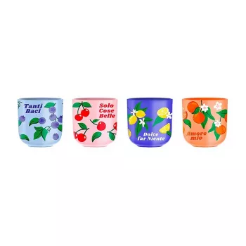 Bialetti Fruit Vibes Keramikas kafijas krūzīšu komplekts, 300 ml, daudzkrāsains, piemērots trauku mazgājamai mašīnai un mikroviļņu krāsnij