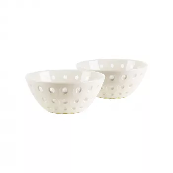 Guzzini Le Murrine 2 bļodu komplekts 12 cm Pērļu/Balta/Pērļu
