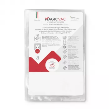 MagicVac 50 vakuuma iepakošanas maisiņi 40x60 cm (50 iepakojums) – Universāli reljefi pārtikas uzglabāšanas maisiņi ārējiem vakuuma iepakošanas aparātiem