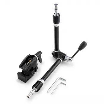 Manfrotto 143R Artikulēta burvju roka ar kameras kronšteinu, 3 kg celtspēja, alumīnijs, melna