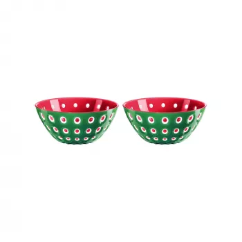 Guzzini Le Murrine 2 bļodu komplekts 12 cm smaragdzaļš/balts/sarkans