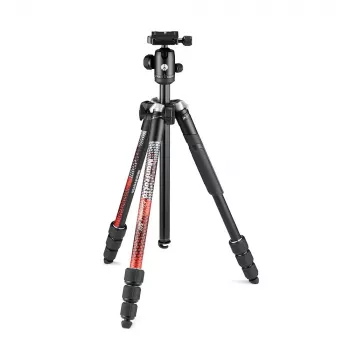 Manfrotto MKELMII4RD-BH Element MII 4 sekciju alumīnija statīvs ar lodveida galvu, sarkans