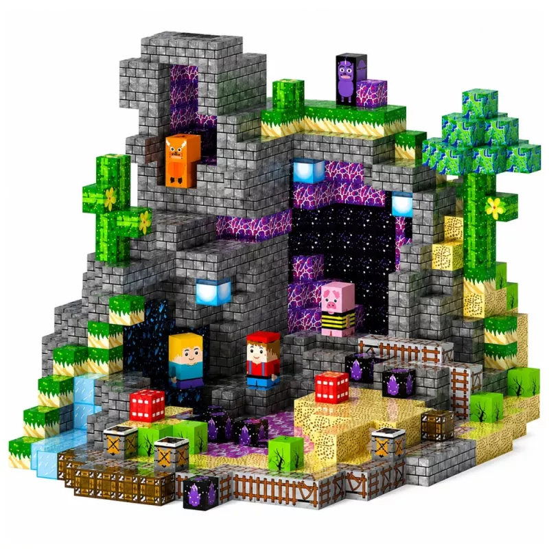 LEAN TOYS Magnetic Blocks Pixels Cubes Square World 100 gab.