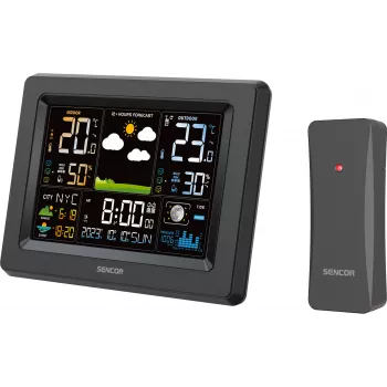 Sencor SWS 4500 Laika stacija Melna / Krāsu LCD displejs / Bezvadu sensors
