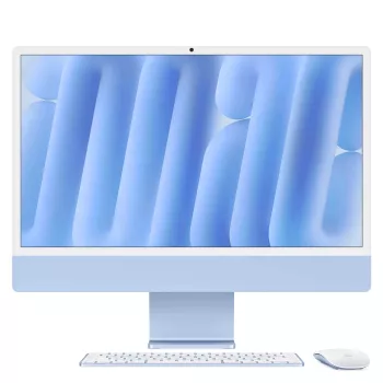 Apple iMac 24 collu zils M4 8 kodolu CPU 8 kodolu GPU 16GB RAM 512GB SSD vācu tastatūra