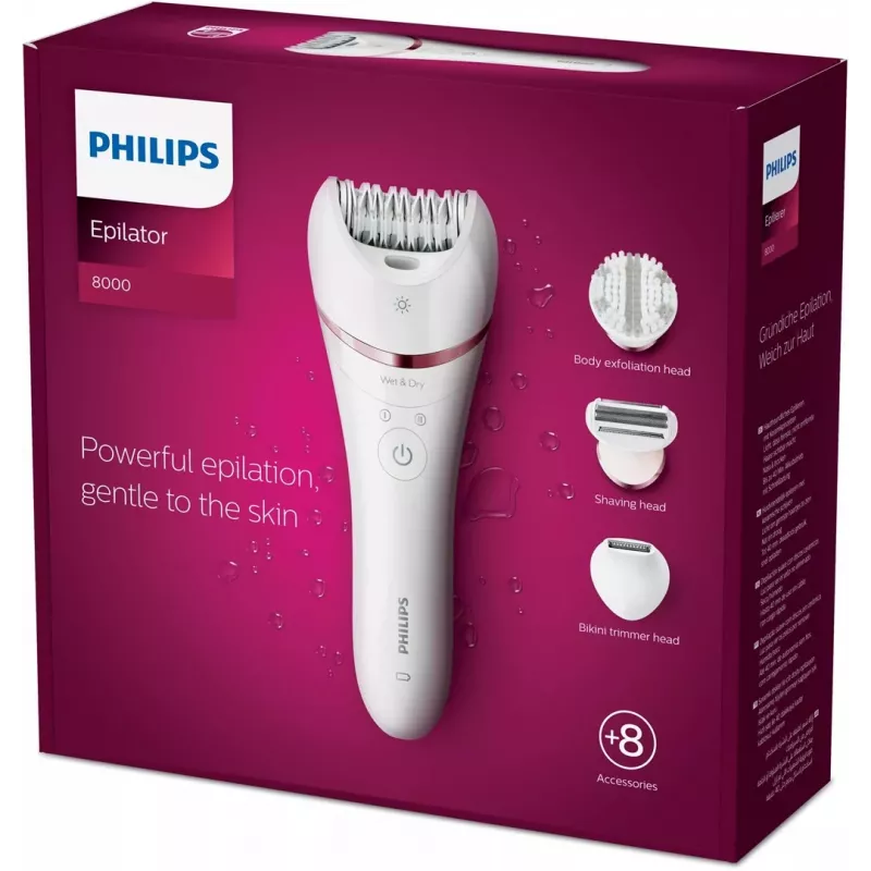 Philips 8000 Series Epilators BRE735/00 mitrais un sausais epilators