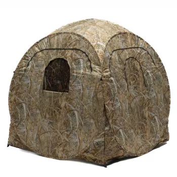 STEALTH GEAR Saliekamā fotografēšanas slēpnis Square, niedru kamuflāža, 115 x 115 x 145 cm, ūdens atgrūdošs, UV aizsardzība, 1 personas savvaļas slēpnis ar somu