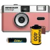 Swiss+Go Novocolor 35mm analogā fotokamera komplektā ar zibspuldzi, rozā (SWI401611)