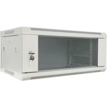DSIT DS6404W 4U sienas montāžas serveru skapis ar stikla durvīm, 600 x 450 x 280 mm, balts