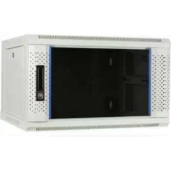 DSIT DS6404W 4U sienas montāžas serveru skapis ar stikla durvīm, 600 x 450 x 280 mm, balts
