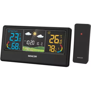 Sencor SWS 4100 B bezvadu laika stacija ar krāsu LCD un āra sensoru