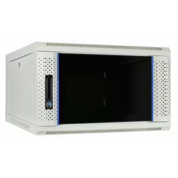 DSIT DS6604W 4U pie sienas montējams serveru skapis ar stikla durvīm, 600 x 600 x 280 mm, balts