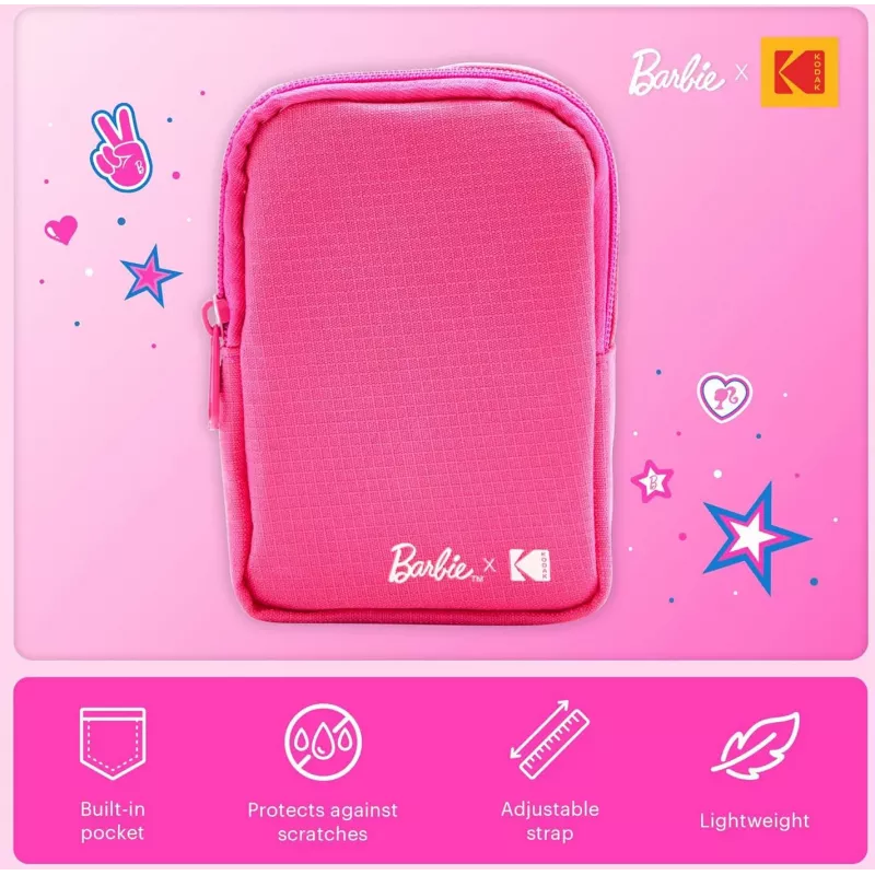 Kodak x Barbie mīksts futrālis ar rāvējslēdzēju un plecu siksnu Printomatic un Step Slim, rozā krāsā (RODBCMPK)