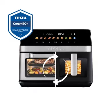 TESLA AirCook DualZone Q787 XXL Deluxe 9L divu grozu gaisa fritieris melns