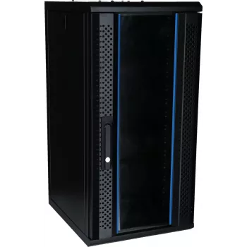 DSIT DS10-3415 15U 10 collu sienas servera skapis ar stikla durvīm, 370x450x752 mm, melns