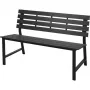 Tērauda dārza sols 115x55x85 cm melns pulverkrāsots āra sols ar atzveltni un roku balstiem, 2 sēdvietas, 240 kg ietilpība