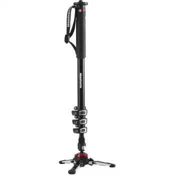 Manfrotto MVMXPROA4 XPRO Monopod+ Alumīnija 4 sekciju video monopods ar FluidTech pamatni, melns