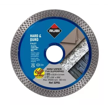 RUBI TVA 85 SUPERPRO MINI VIPER dimanta disks ar nepārtrauktu malu 85 mm x 15 mm
