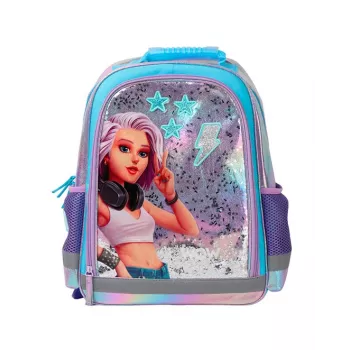 KIDS Wow Holo hologrāfiskā skolas mugursoma 14L A4 meitenēm, varavīksnes