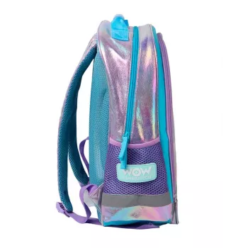 KIDS Wow Holo hologrāfiskā skolas mugursoma 14L A4 meitenēm, varavīksnes