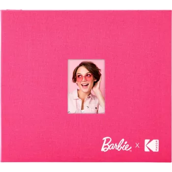 Kodak x Barbie 8x8 inch foto albums ar auduma vāku un lodziņu, rozā krāsā (RODB2X3SBPK)