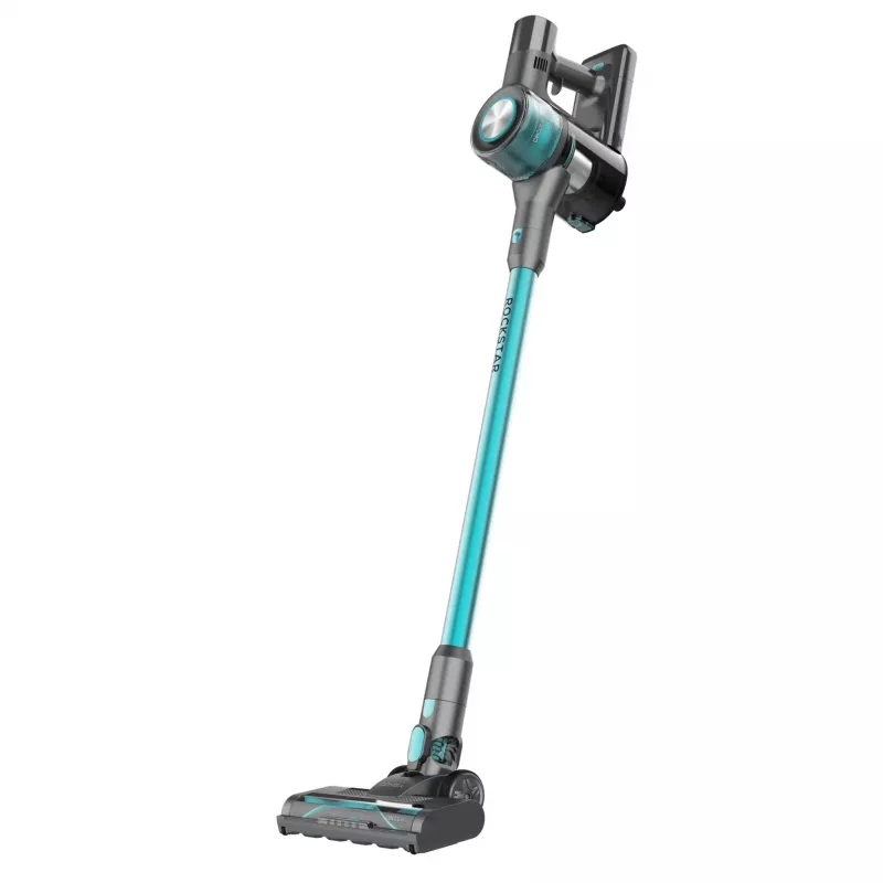 Cecotec Conga Rockstar P50 bezvadu 3-in-1 kāta putekļsūcējs, 24 kPa sūkšanas jauda, 65 min darbības laiks, bezsuku motors, LED displejs, melns/tirkīza