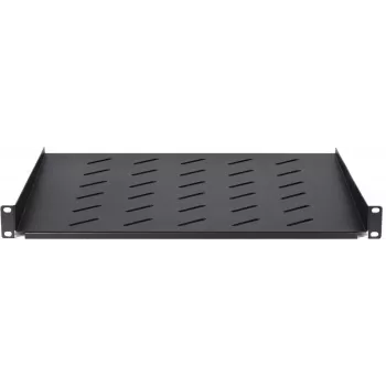 DSIT DS-FH1U450 1U fiksēts plaukts 600mm dziļiem sienas skapjiem, 450mm dziļums, melns