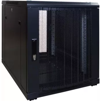 DSIT 12U brīvi stāvošs serveru skapis, 600x600x720 mm, perforētas slēdzamas priekšējās durvis, melns