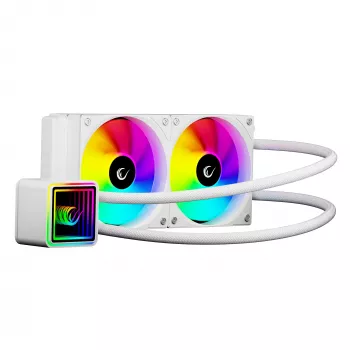 Rampage INFINITE V240 White 240mm ARGB AIO šķidruma CPU dzesētājs ar temperatūras displeju