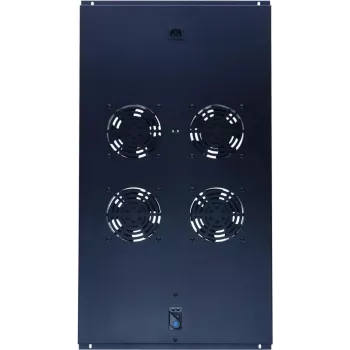 DSIT DS-FT100 4 ventilatoru servera skapja dzesēšanas bloks ar termostatu 1000 mm dziļiem skapjiem, 1U, 230V, melns