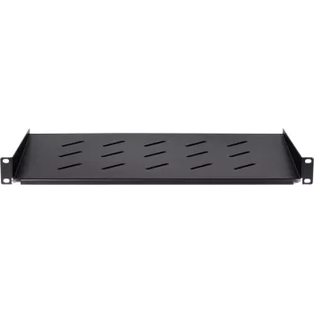 DS-IT 1U fiksēts plaukts 450 mm dziļiem sienas skapjiem, 300 mm dziļums, melns