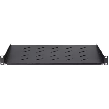 DS-IT 1U fiksēts plaukts 450mm dziļiem sienas skapjiem, 350mm dziļums, melns