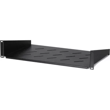 DSIT DS-FH2U300 2U fiksēts plaukts 450 mm dziļiem sienas skapjiem, 300 mm dziļums, melns