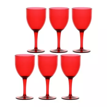 ROSE&TULIPANI FIABA 6 akrila vīna glāžu komplekts 400 ml, sarkans