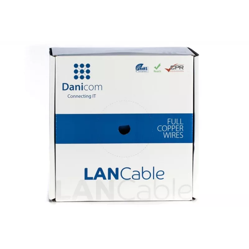 DSIT DANICOM DC-UTP6A-100S-DCA CAT6A U/UTP cietvada kabelis, 100 m, LSZH (Dca)