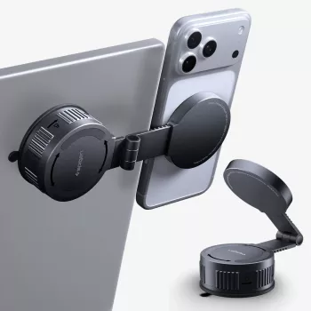 SPIGEN MFT35-1 OneTap Pro MagSafe magnētiskais auto turētājs panelim, vējstiklam un ekrānam, melns