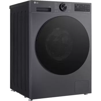 LG F4WX701YB 10.5kg priekšējās ielādes veļas mašīna ar AI DD, Steam, Wi-Fi - Black Steel