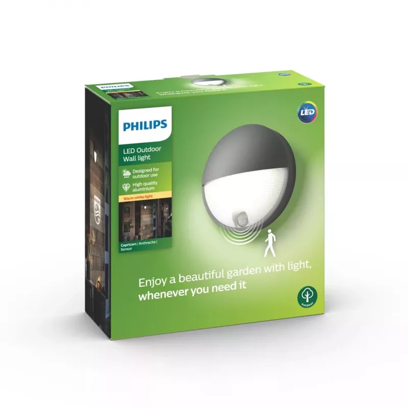 Philips āra gaisma Capricorn 1x6.5W LED sienas gaisma antracīta krāsā IP44